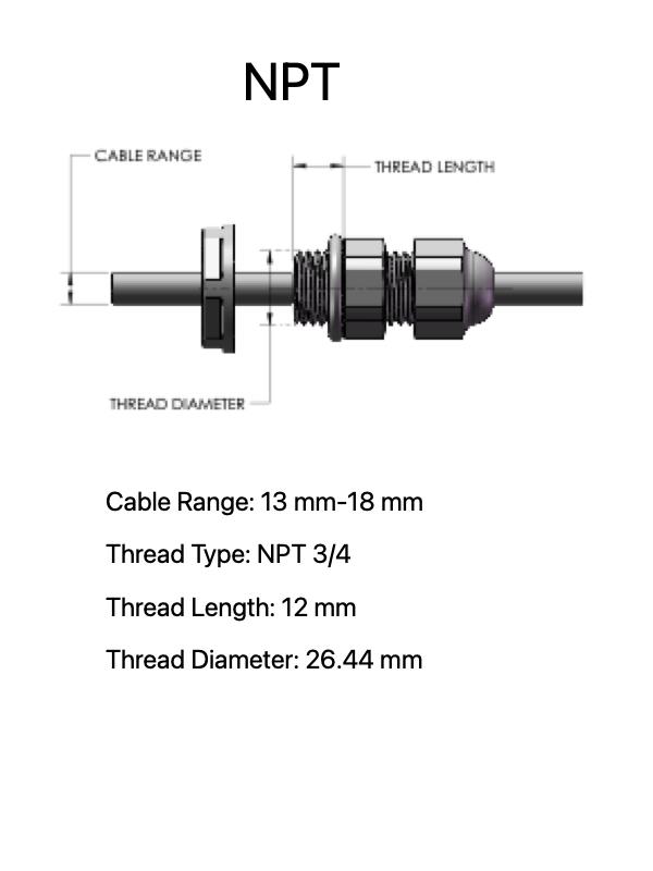 Cable Glands  NPT 3/4