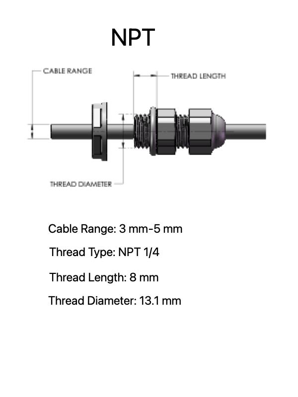 Cable Glands  NPT 1/4