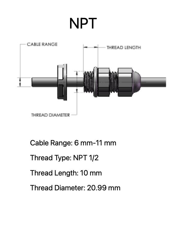 Cable Glands  NPT 1/2