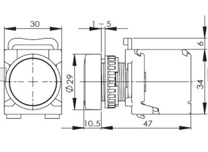 Latching Push Button Switch drawing