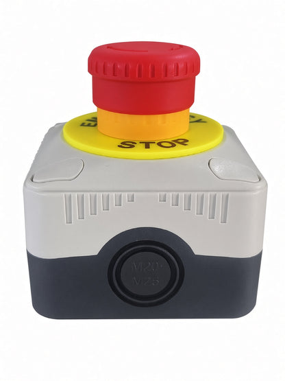 Rugged polycarbonate E-Stop enclosure with knockouts