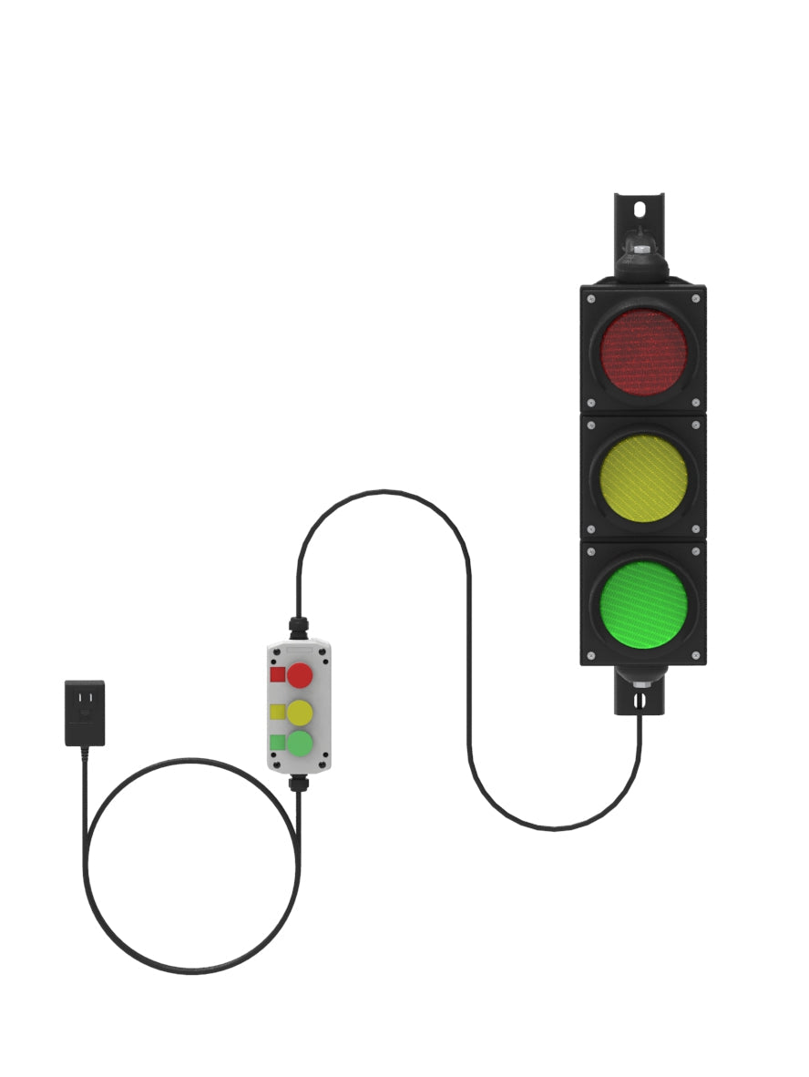 Stack-Light.com Push Button Traffic Light with Controls - TL1003-R