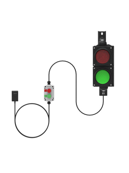 Stack-Light.com Traffic Light Push Button with Light LED Signal Light with Controls - TL100-2-R